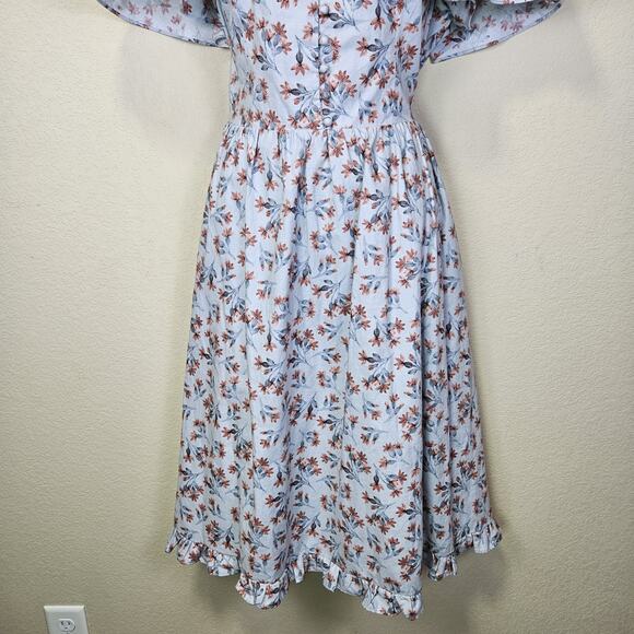 Anthropologie Gal Meets Glam Marianna Dress Womens 12 Floral Cottagecore Prairie - Picture 6 of 16